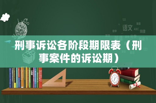 刑事訴訟各階段期限表（刑事案件的訴訟期）