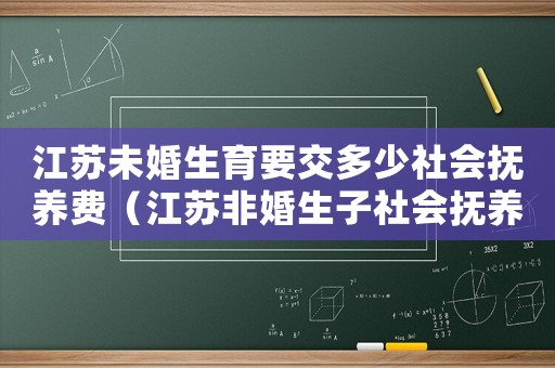 江蘇未婚生育要交多少社會撫養(yǎng)費（江蘇非婚生子社會撫養(yǎng)費標準）