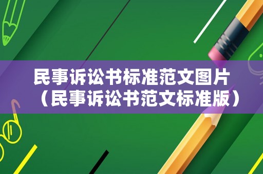民事訴訟書標準范文圖片（民事訴訟書范文標準版）