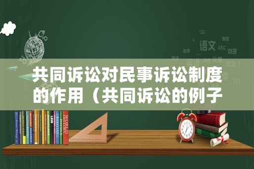 共同訴訟對民事訴訟制度的作用（共同訴訟的例子）