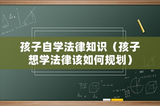 孩子自學(xué)法律知識(shí)（孩子想學(xué)法律該如何規(guī)劃）
