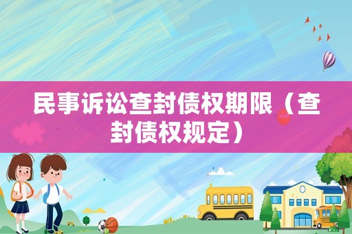 民事訴訟查封債權(quán)期限（查封債權(quán)規(guī)定）