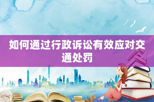 如何通過行政訴訟有效應對交通處罰
