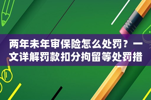 兩年未年審保險怎么處罰？一文詳解罰款扣分拘留等處罰措施
