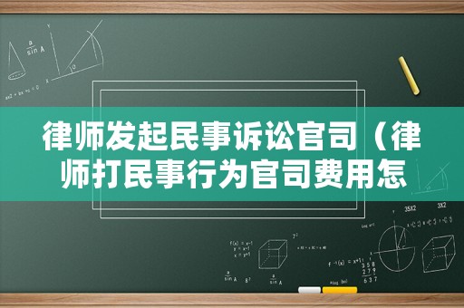 律師發(fā)起民事訴訟官司（律師打民事行為官司費(fèi)用怎么收）