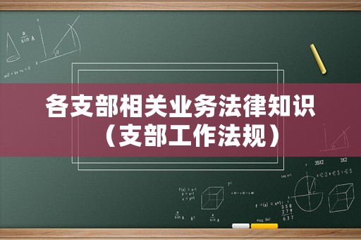 各支部相關(guān)業(yè)務(wù)法律知識（支部工作法規(guī)）