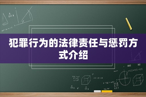 犯罪行為的法律責(zé)任與懲罰方式介紹
