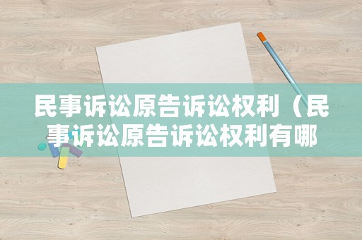 民事訴訟原告訴訟權(quán)利（民事訴訟原告訴訟權(quán)利有哪些）