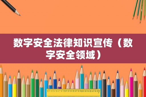 數(shù)字安全法律知識(shí)宣傳（數(shù)字安全領(lǐng)域）