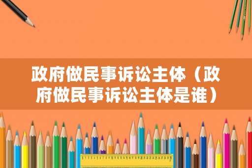 政府做民事訴訟主體（政府做民事訴訟主體是誰(shuí)）