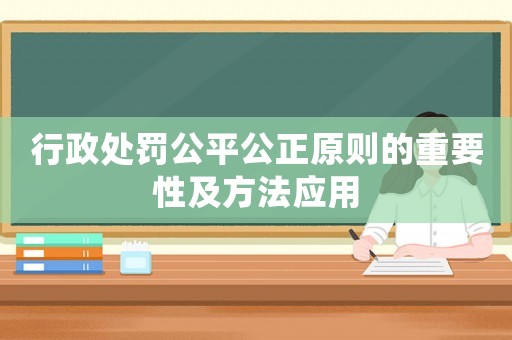 行政處罰公平公正原則的重要性及方法應(yīng)用