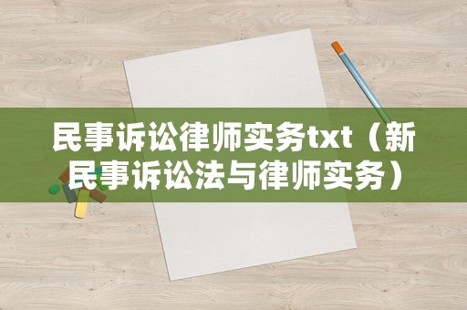 民事訴訟律師實(shí)務(wù)txt（新民事訴訟法與律師實(shí)務(wù)）