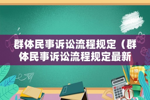 群體民事訴訟流程規(guī)定（群體民事訴訟流程規(guī)定最新）