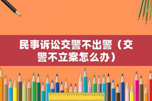 民事訴訟交警不出警（交警不立案怎么辦）
