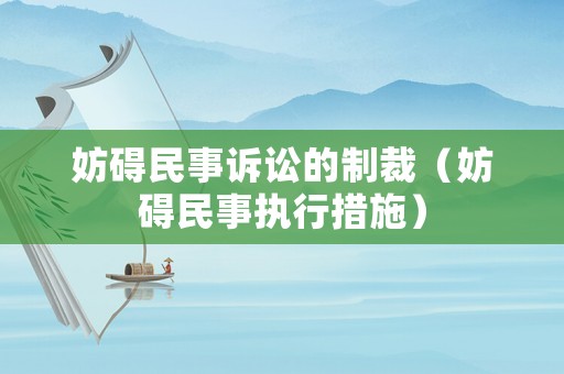 妨礙民事訴訟的制裁（妨礙民事執(zhí)行措施）