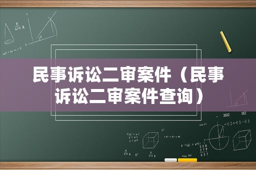 民事訴訟二審案件（民事訴訟二審案件查詢）