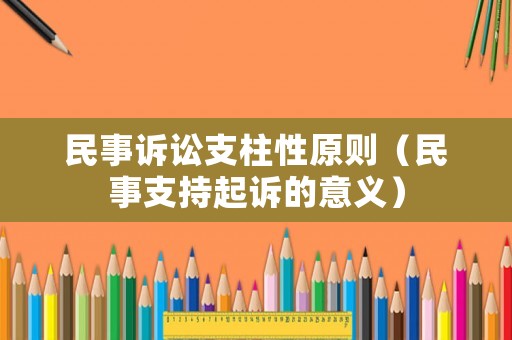 民事訴訟支柱性原則（民事支持起訴的意義）