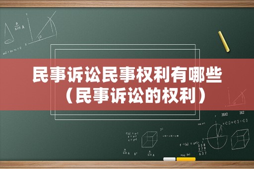 民事訴訟民事權(quán)利有哪些（民事訴訟的權(quán)利）