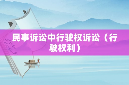 民事訴訟中行駛權(quán)訴訟（行駛權(quán)利）