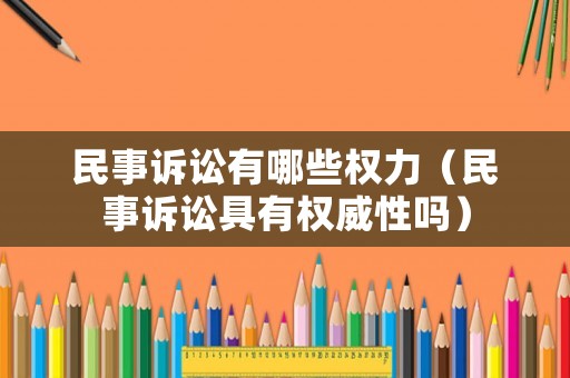 民事訴訟有哪些權(quán)力（民事訴訟具有權(quán)威性嗎）