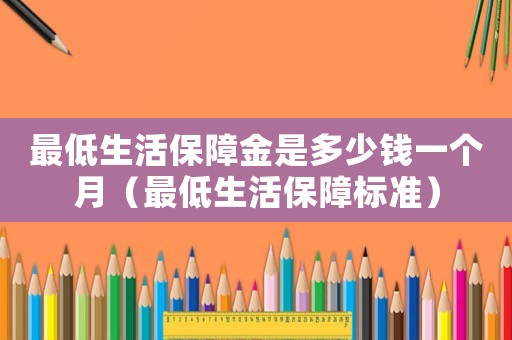 最低生活保障金是多少錢(qián)一個(gè)月（最低生活保障標(biāo)準(zhǔn)）