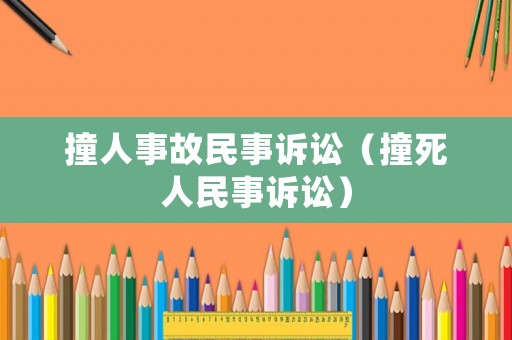 撞人事故民事訴訟（撞死人民事訴訟）