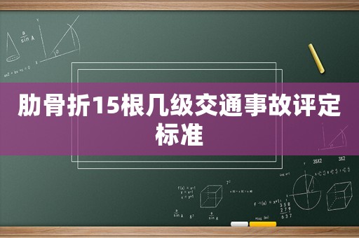 肋骨折15根幾級交通事故評定標準