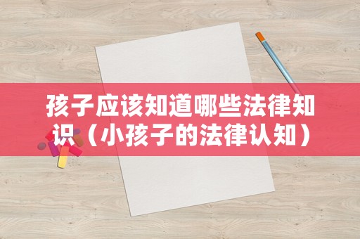 孩子應(yīng)該知道哪些法律知識（小孩子的法律認知）