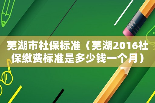 蕪湖市社保標(biāo)準(zhǔn)（蕪湖2016社保繳費(fèi)標(biāo)準(zhǔn)是多少錢一個(gè)月）