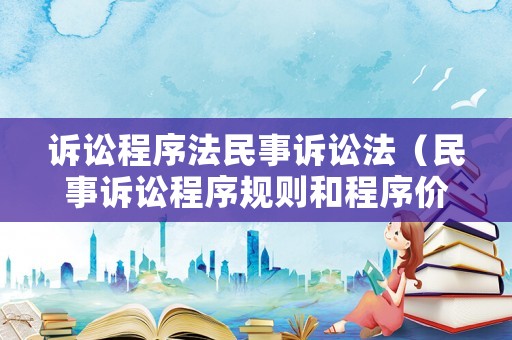 訴訟程序法民事訴訟法（民事訴訟程序規(guī)則和程序價值）
