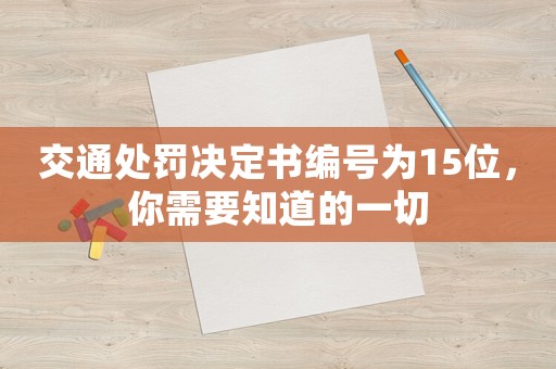 交通處罰決定書編號為15位，你需要知道的一切