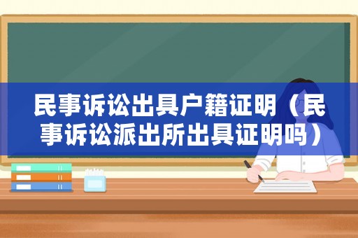 民事訴訟出具戶籍證明（民事訴訟派出所出具證明嗎）