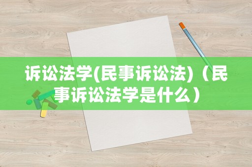 訴訟法學(民事訴訟法)（民事訴訟法學是什么）