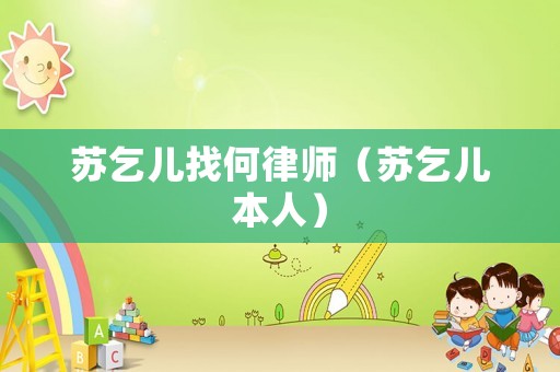 蘇乞兒找何律師（蘇乞兒本人）