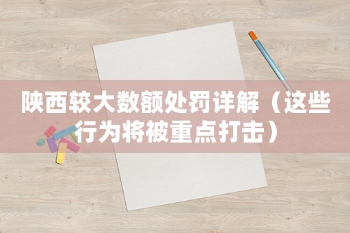陜西較大數(shù)額處罰詳解（這些行為將被重點打擊）