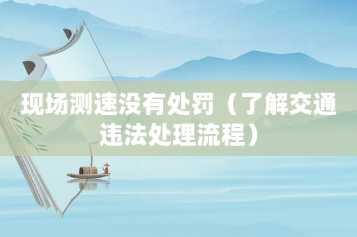 現(xiàn)場(chǎng)測(cè)速?zèng)]有處罰（了解交通違法處理流程）