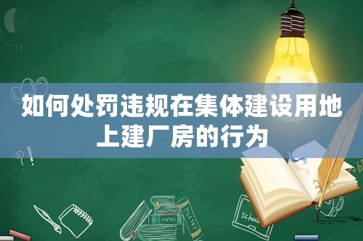 如何處罰違規(guī)在集體建設(shè)用地上建廠房的行為