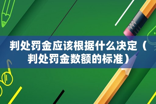 判處罰金應(yīng)該根據(jù)什么決定（判處罰金數(shù)額的標(biāo)準(zhǔn)）